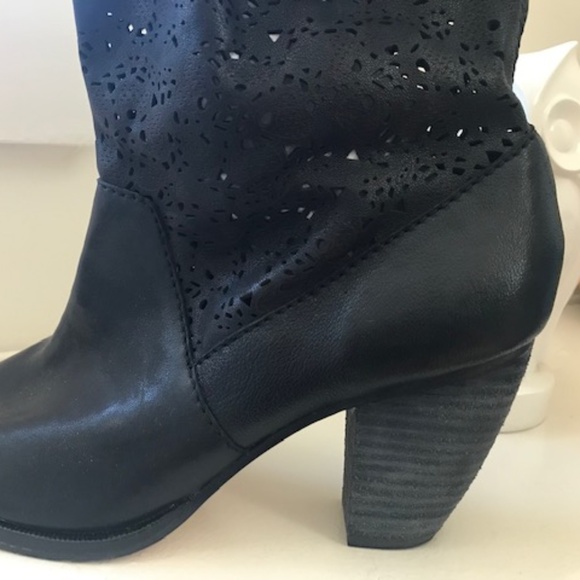 Alice + Olivia Catherine Laser-Cut Peep Toe Bootie - Picture 7 of 8